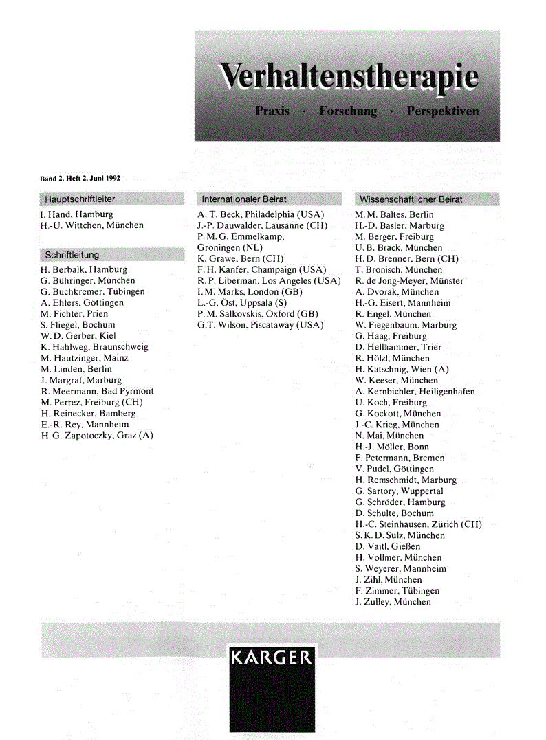 First page of Contents, Vol. 2, No.2, 1992
