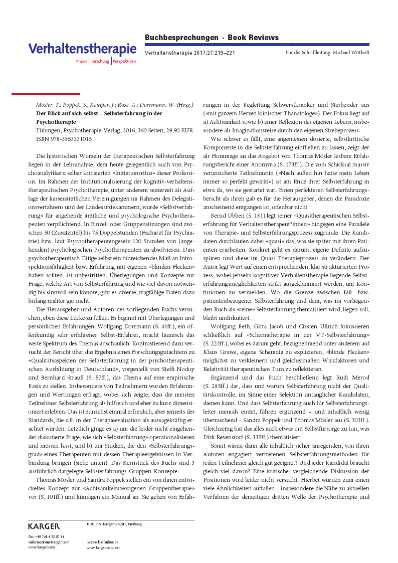 First page of Buchbesprechungen · Book Reviews
