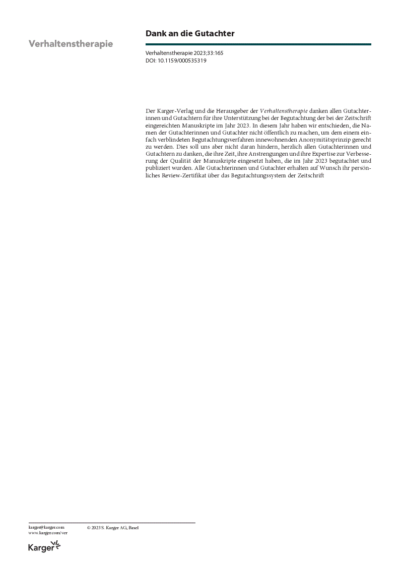 First page of Dank an die Gutachter