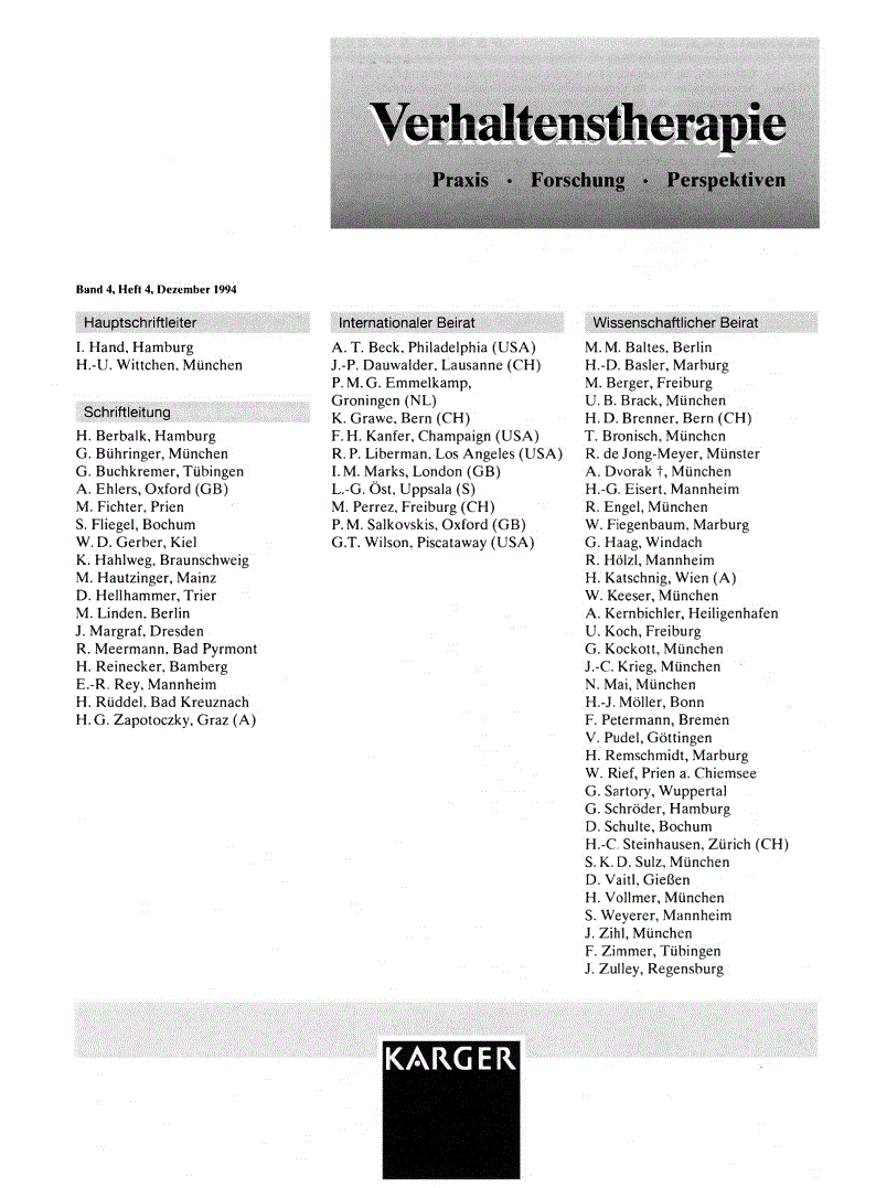 First page of Contents, Vol. 4, No. 4, 1994