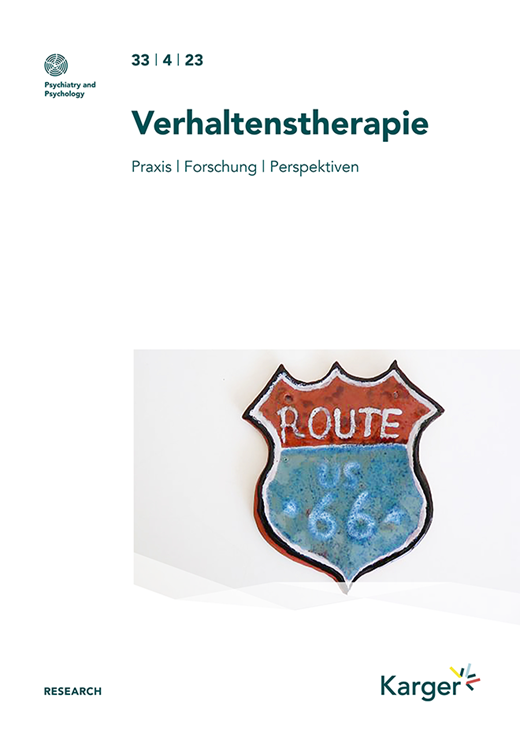 Verhaltenstherapie Cover Image for Volume 33, Issue 4
