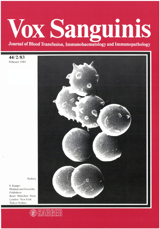 Vox Sanguinis Cover Image for Volume 44, Issue 2