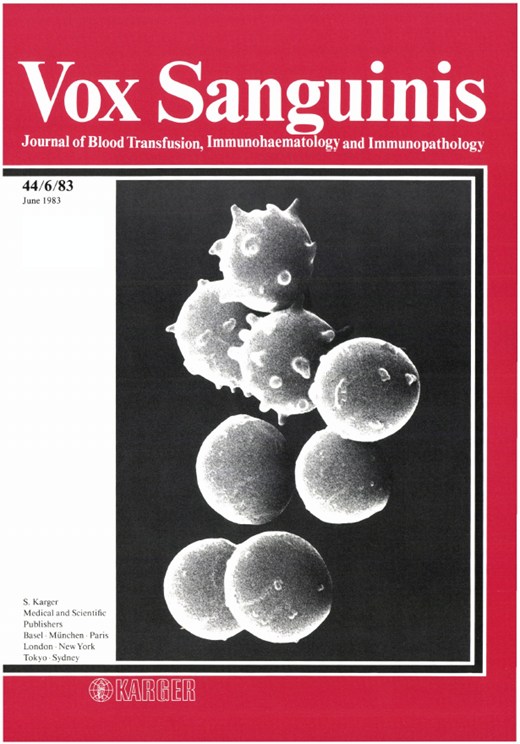 Vox Sanguinis Cover Image for Volume 44, Issue 6