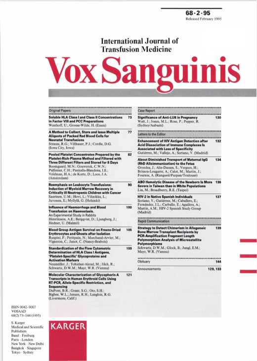 Standardization of the Flow Cytometric Determination of HLA Class I