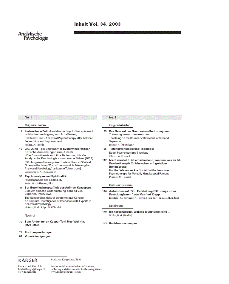 First page of Inhalt Vol. 34, 2003