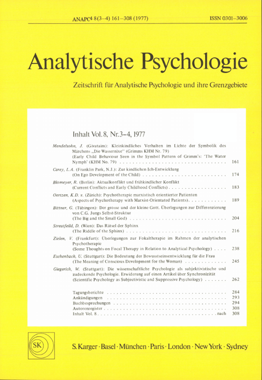 Analytische Psychologie Cover Image for Volume 8, Issue 3-4